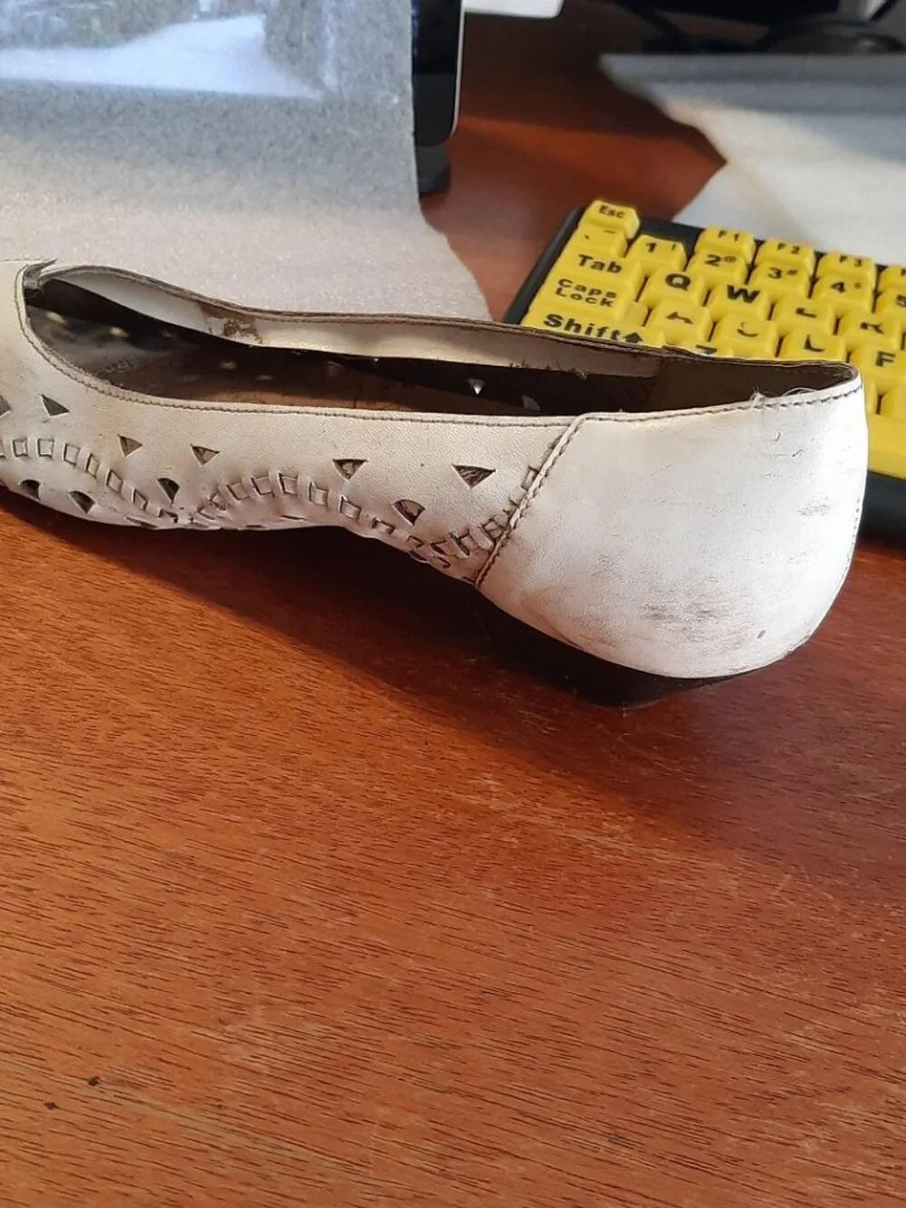 Vintage Dr. Scholl's Wedge Sandals White Size 7.5